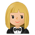 🤵🏼‍♀️ Emoji Mujer Con Esmoquin: Tono De Piel Claro Medio en Samsung One UI 5.0.