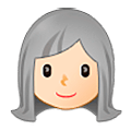 Émoji 👩🏻‍🦳 Femme : Peau Claire Et Cheveux Blancs sur Samsung One UI 5.0.