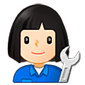 👩🏻‍🔧 Emoji Mecánica: Tono De Piel Claro en Samsung One UI 5.0.