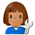 Emoji 👩🏽‍🔧 Meccanico Donna: Carnagione Olivastra su Samsung One UI 5.0.