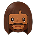 🧔🏾‍♀️ Emoji Mujer Con Barba Tono De Piel Oscuro Medio en Samsung One UI 5.0.
