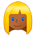 👱🏾‍♀️ Emoji Mujer Rubia: Tono De Piel Oscuro Medio en Samsung One UI 5.0.