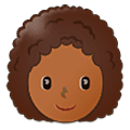 👩🏾‍🦱 Emoji Frau: mitteldunkle Hautfarbe, lockiges Haar Samsung One UI 5.0.