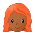 👩🏾‍🦰 Emoji Frau: mitteldunkle Hautfarbe, rotes Haar Samsung One UI 5.0.