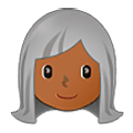 Émoji 👩🏾‍🦳 Femme : Peau Mate Et Cheveux Blancs sur Samsung One UI 5.0.