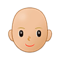 👩🏼‍🦲 Emoji Mujer: Tono De Piel Claro Medio Y Sin Pelo en Samsung One UI 5.0.