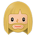 🧔🏼‍♀️ Emoji Mulher: Barba Pele Morena Clara na Samsung One UI 5.0.