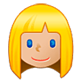 Émoji 👱🏼‍♀️ Femme Blonde : Peau Moyennement Claire sur Samsung One UI 5.0.