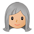 👩🏼‍🦳 Emoji Frau: mittelhelle Hautfarbe, weißes Haar Samsung One UI 5.0.