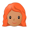 Émoji 👩🏽‍🦰 Femme : Peau Légèrement Mate Et Cheveux Roux sur Samsung One UI 5.0.