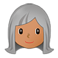 👩🏽‍🦳 Emoji Frau: mittlere Hautfarbe, weißes Haar Samsung One UI 5.0.