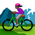 🚵🏿‍♀️ Emoji Mujer En Bicicleta De Montaña: Tono De Piel Oscuro en Samsung One UI 5.0.