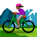 🚵🏾‍♀️ Emoji Mulher Fazendo Mountain Bike: Pele Morena Escura na Samsung One UI 5.0.