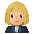 Emoji 👩🏼‍💼 Impiegata: Carnagione Abbastanza Chiara su Samsung One UI 5.0.