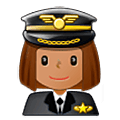 Émoji 👩🏽‍✈️ Pilote Femme : Peau Légèrement Mate sur Samsung One UI 5.0.