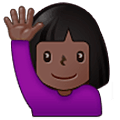 🙋🏿‍♀️ Emoji Mujer Con La Mano Levantada: Tono De Piel Oscuro en Samsung One UI 5.0.