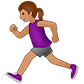 🏃🏽‍♀️ Emoji Mujer Corriendo: Tono De Piel Medio en Samsung One UI 5.0.
