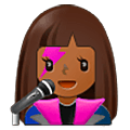 👩🏾‍🎤 Emoji Cantante Mujer: Tono De Piel Oscuro Medio en Samsung One UI 5.0.