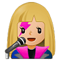 👩🏼‍🎤 Emoji Cantante Mujer: Tono De Piel Claro Medio en Samsung One UI 5.0.