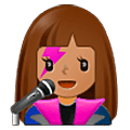Emoji 👩🏽‍🎤 Cantante Donna: Carnagione Olivastra su Samsung One UI 5.0.