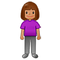 🧍🏽‍♀️ Emoji stehende Frau: mittlere Hautfarbe Samsung One UI 5.0.
