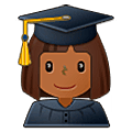 👩🏾‍🎓 Emoji Estudiante Mujer: Tono De Piel Oscuro Medio en Samsung One UI 5.0.
