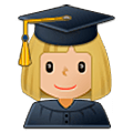 👩🏼‍🎓 Emoji Estudiante Mujer: Tono De Piel Claro Medio en Samsung One UI 5.0.