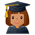 Emoji 👩🏽‍🎓 Studentessa: Carnagione Olivastra su Samsung One UI 5.0.