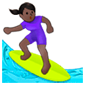 🏄🏿‍♀️ Emoji Mujer Haciendo Surf: Tono De Piel Oscuro en Samsung One UI 5.0.