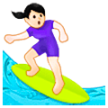 🏄🏻‍♀️ Emoji Mujer Haciendo Surf: Tono De Piel Claro en Samsung One UI 5.0.