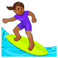 🏄🏾‍♀️ Emoji Mujer Haciendo Surf: Tono De Piel Oscuro Medio en Samsung One UI 5.0.
