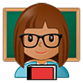 Emoji 👩🏽‍🏫 Professoressa: Carnagione Olivastra su Samsung One UI 5.0.