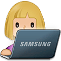 Émoji 👩🏼‍💻 Informaticienne : Peau Moyennement Claire sur Samsung One UI 5.0.