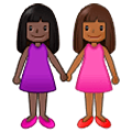 Emoji 👩🏿‍🤝‍👩🏾 Due Donne Che Si Tengono Per Mano: Carnagione Scura E Carnagione Abbastanza Scura su Samsung One UI 5.0.