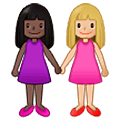 👩🏿‍🤝‍👩🏼 Emoji Duas Mulheres De Mãos Dadas: Pele Escura E Pele Morena Clara na Samsung One UI 5.0.