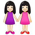 Émoji 👭🏻 Deux Femmes Se Tenant La Main : Peau Claire sur Samsung One UI 5.0.
