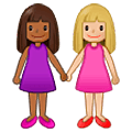 👩🏾‍🤝‍👩🏼 Emoji Duas Mulheres De Mãos Dadas: Pele Morena Escura E Pele Morena Clara na Samsung One UI 5.0.
