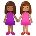 Émoji 👩🏾‍🤝‍👩🏽 Deux Femmes Se Tenant La Main : Peau Mate Et Peau Légèrement Mate sur Samsung One UI 5.0.