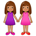 Émoji 👭🏽 Deux Femmes Se Tenant La Main : Peau Légèrement Mate sur Samsung One UI 5.0.