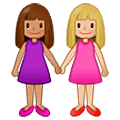 👩🏽‍🤝‍👩🏼 Emoji Duas Mulheres De Mãos Dadas: Pele Morena E Pele Morena Clara na Samsung One UI 5.0.