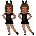👯🏾‍♀️ Emoji Mujeres Con Orejas De Conejo, Tono De Piel Oscuro Medio en Samsung One UI 5.0.