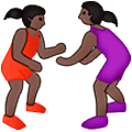 🤼🏿‍♀️ Emoji Mujeres Luchando, Tono De Piel Oscuro en Samsung One UI 5.0.