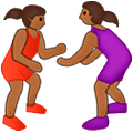 🤼🏾‍♀️ Emoji Mulheres Lutando, Pele Morena Escura na Samsung One UI 5.0.