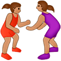 🤼🏽‍♀️ Emoji Mulheres Lutando, Pele Morena na Samsung One UI 5.0.