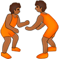 🤼🏾 Emoji Personas Luchando, Tono De Piel Oscuro Medio en Samsung One UI 5.0.