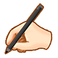 ✍🏻 Emoji schreibende Hand: helle Hautfarbe Samsung One UI 5.0.
