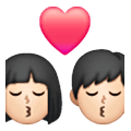 Emoji 👩🏻‍❤️‍💋‍👨🏻 Bacio Tra Coppia - Donna: Carnagione Chiara, Uomo: Carnagione Chiara su Samsung One UI 6.1.