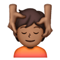 💆🏾 Emoji Person, die eine Kopfmassage bekommt: mitteldunkle Hautfarbe Samsung One UI 6.1.