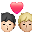 🧑🏻‍❤️‍💋‍🧑🏼 Emoji sich küssendes Paar: Person, Person, helle Hautfarbe, mittelhelle Hautfarbe Samsung One UI 6.1.