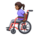 👩🏾‍🦽 Emoji Frau in manuellem Rollstuhl: mitteldunkle Hautfarbe Samsung One UI 6.1.